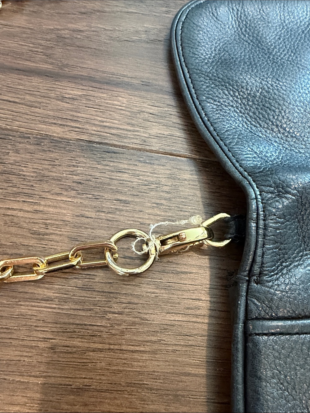 Tory Burch Black Leather Crossbody with Gold-Tone Logo and Chain - C39-182 - Picture 12 of 14